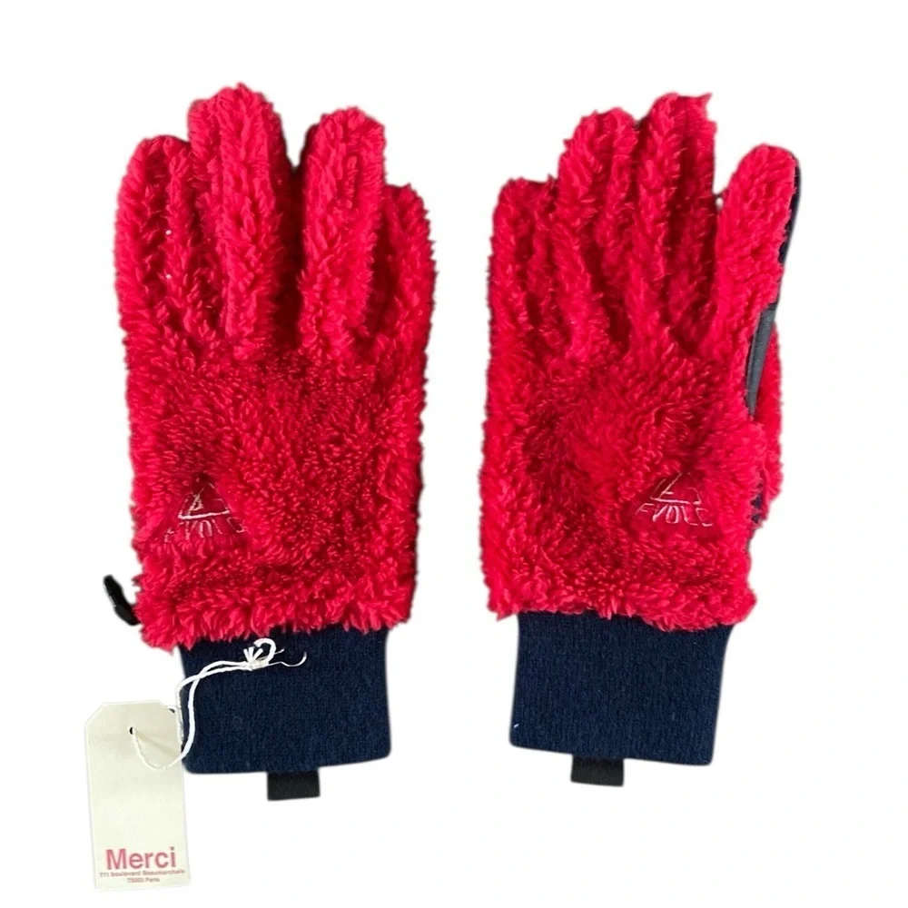 EVOLG  Moco Fleece Tech Gloves NWT Wool Blend Red Rouge Navy Blue